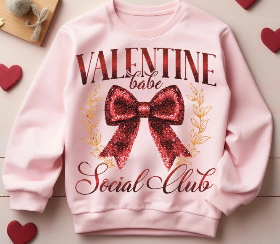 Valentine Club Sweatshirt Pink