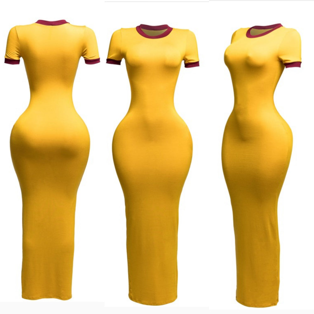 Varsity Midi Dress Mustard