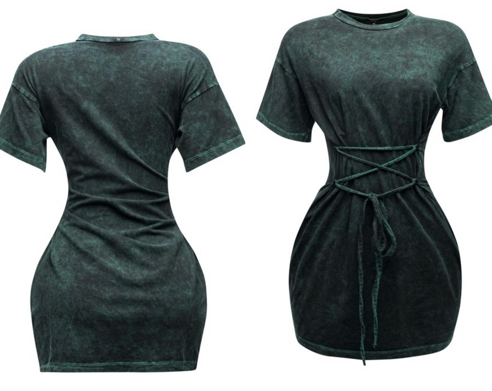 Acid Flex Shirt Dress Green